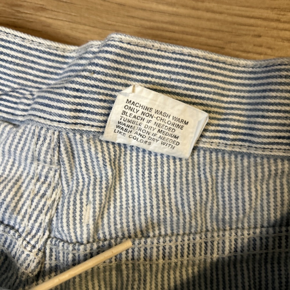 Britannia Women's Jeans *Vintage  Size 14 Pinstripe Railroad Mom Pant Hong Kong - Picture 10 of 16